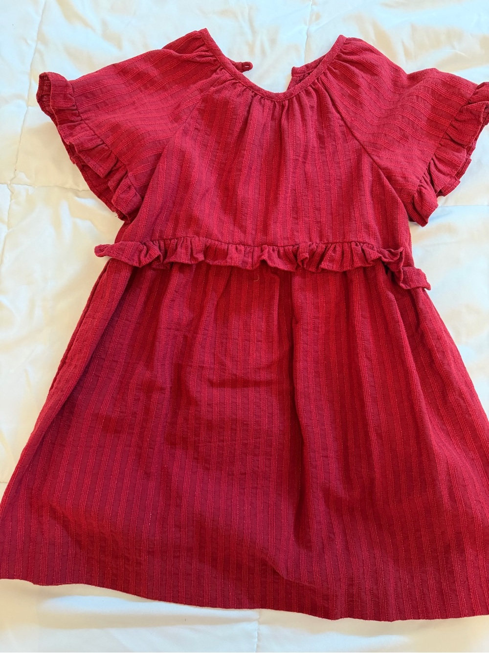 Zara Girls' Red Ruffle Tiered Dress